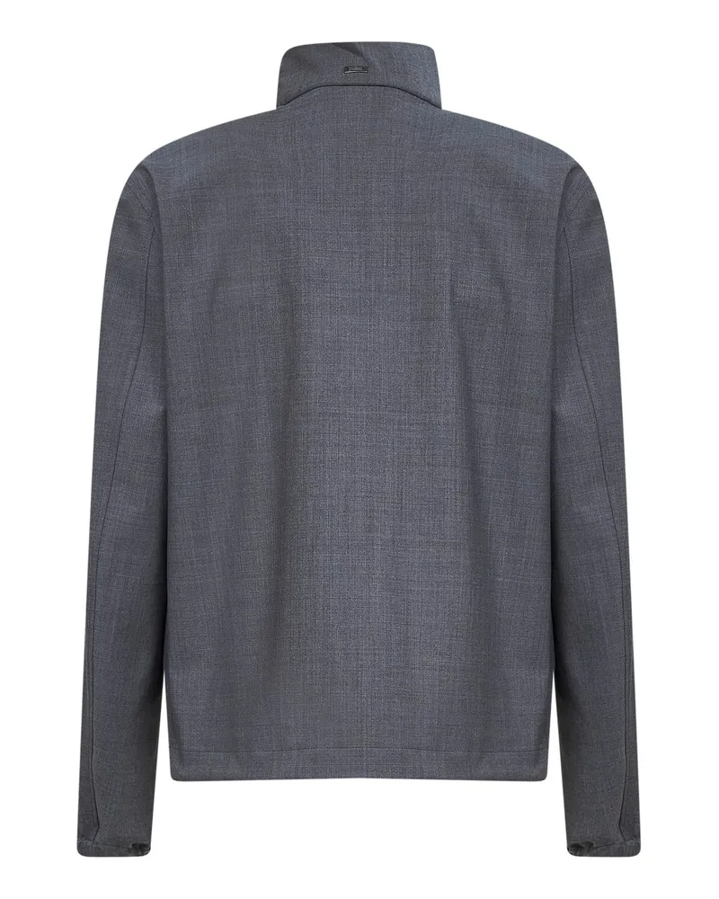 Herno Men's Jacket Cool Wool-Blend Grey Polyester Bomber Gray