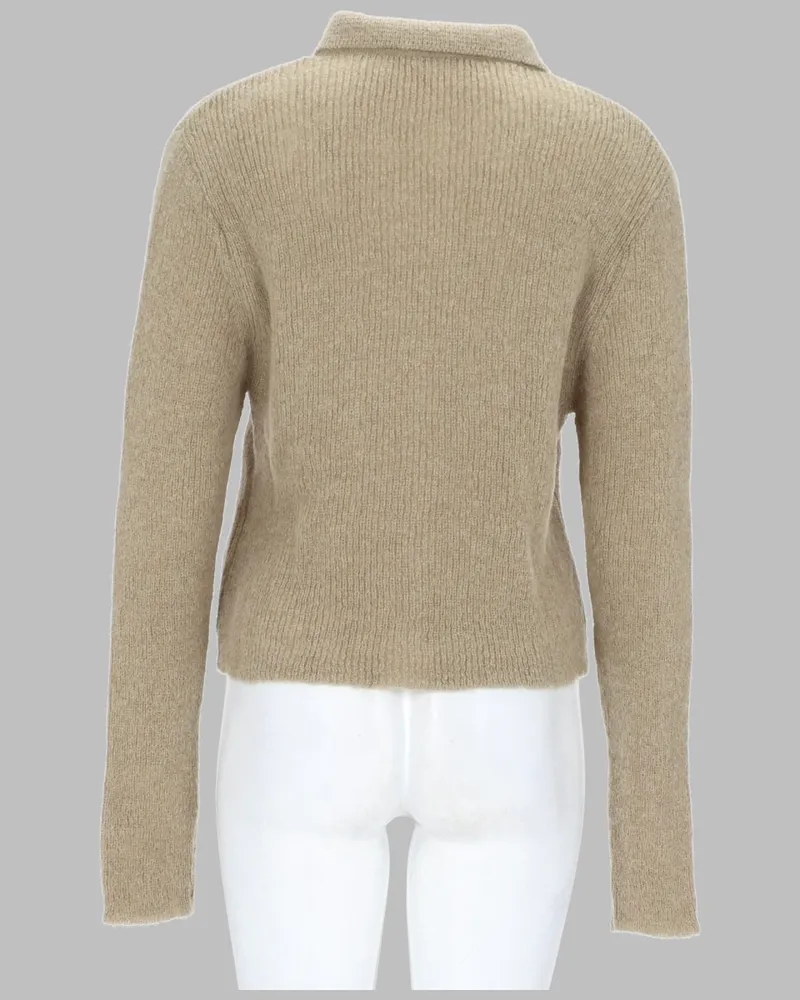 Our Legacy Alpaca Blend Polo Sweater — Beige Beige