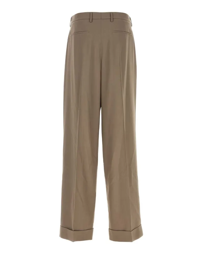 Valentino Garavani Men's Cappuccino Wool Pant Rhino Pantaloni Trousers Beige