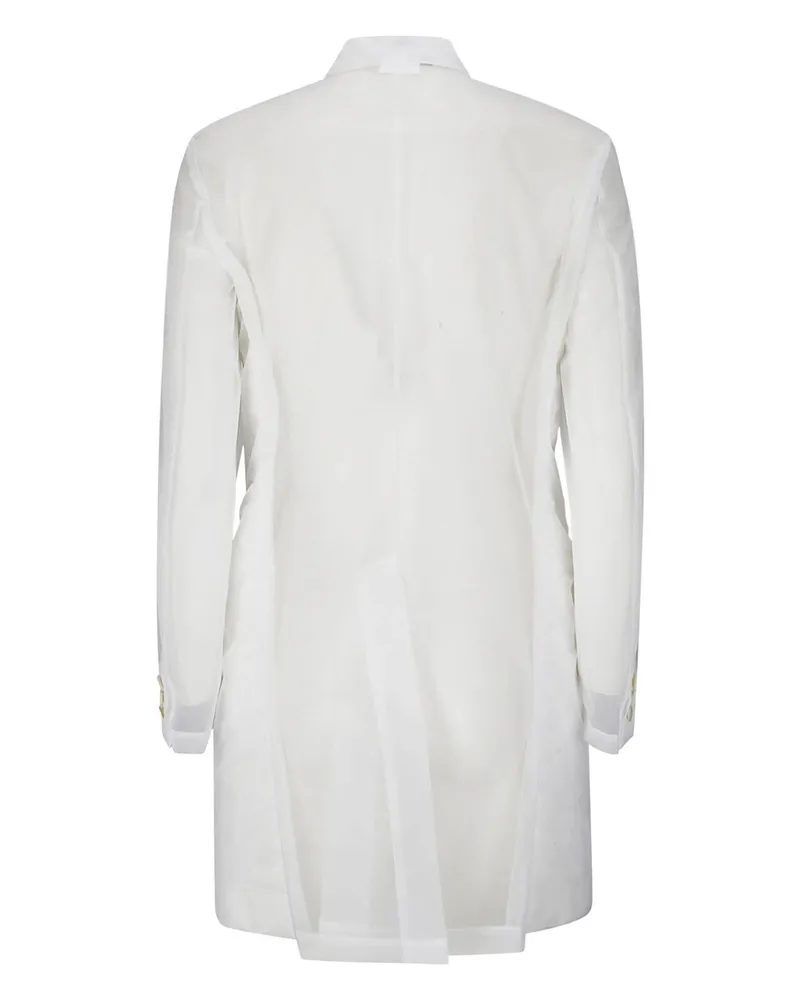 Comme des Garçons Single-Breasted Linen Coat — White White