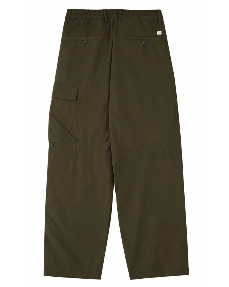 C.P. Company Patch Logo Cotton Cargo Trousers — Green Green