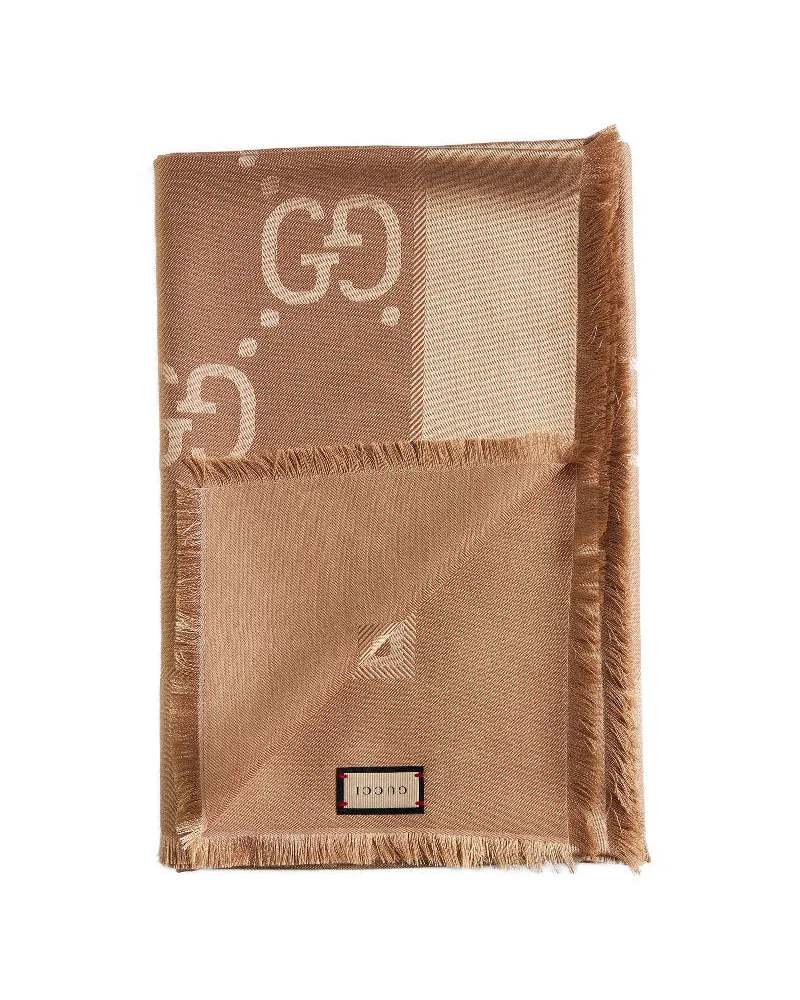 Gucci GG Jacquard Scarf — Camel Camel