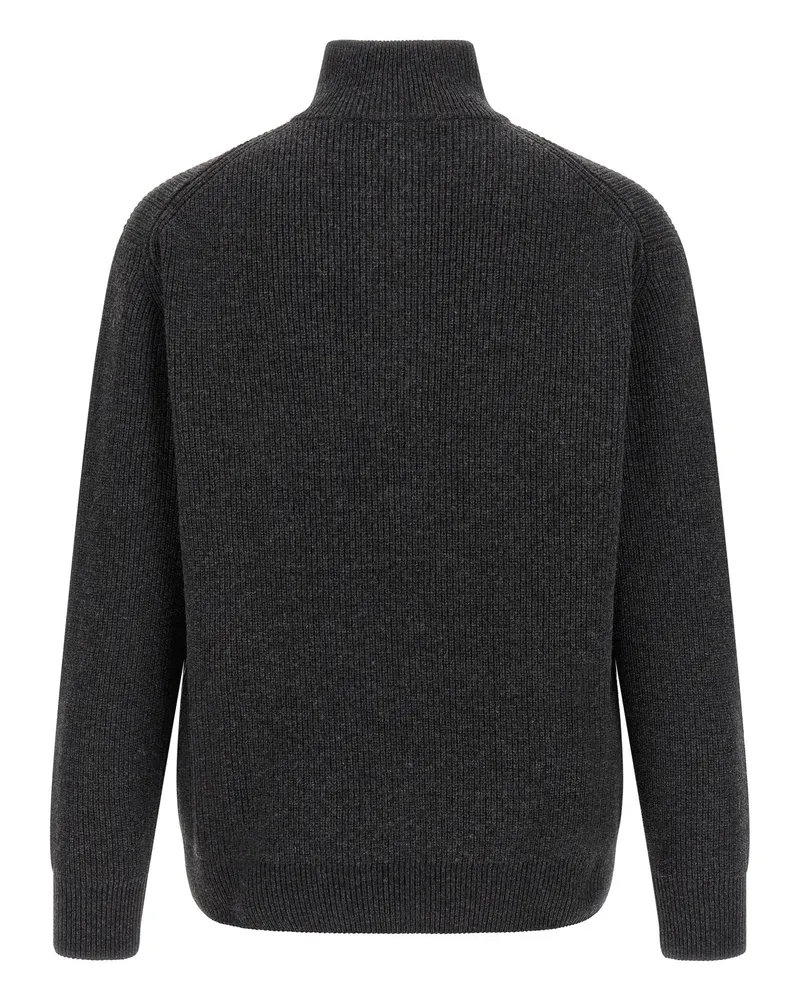 J.W.Anderson Half-Zip English Ribbed Sweater — Gray Gray
