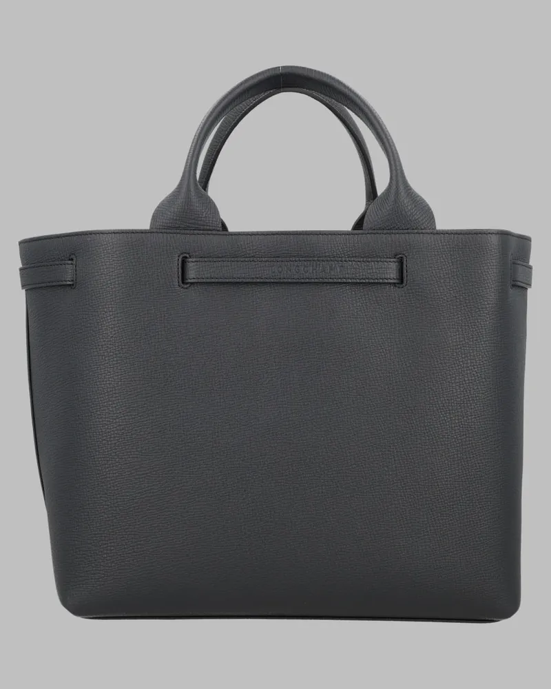 Longchamp Women's Handbag Le Smart Black Calf Leather Handbags Hand Bags Black