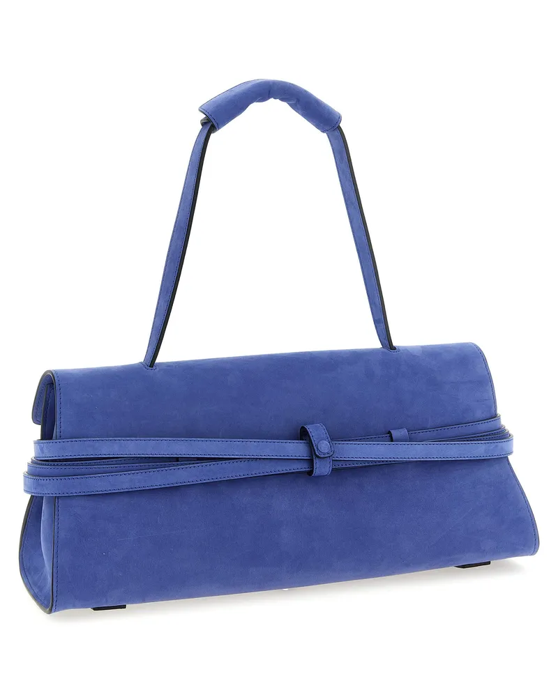 Moschino Women's Blue Calfskin Shoulder Bag Blue