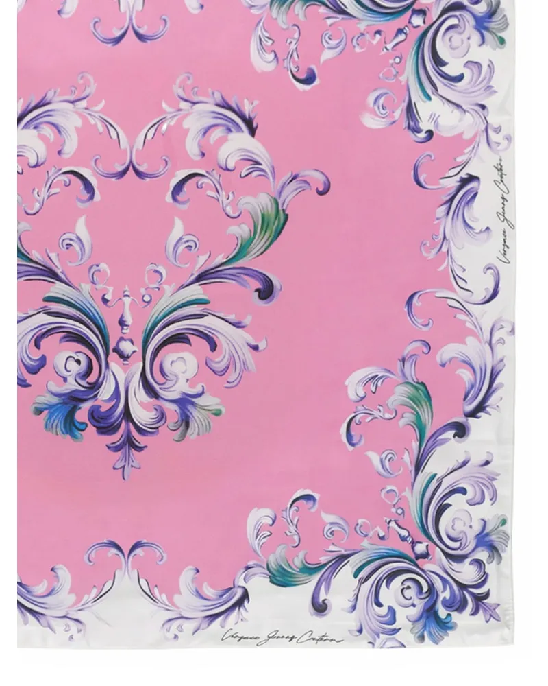 Versace Jeans Silk Foulard Scarf — Pink Pink