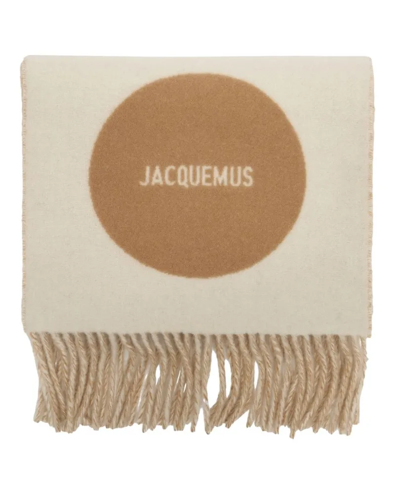 Jacquemus Women's Lécharpe Rond Carré -  Wool Beige Accessories Scarves Beige