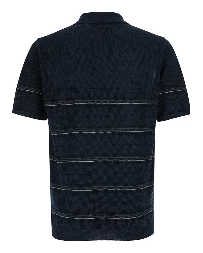 Roberto Collina Men's T-Shirt Riga Cotone Blue T-Shirts And Polos Navy