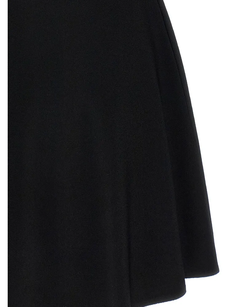 Valentino Garavani Contrast Bow-Detail Stretch Viscose Dress — Black Black