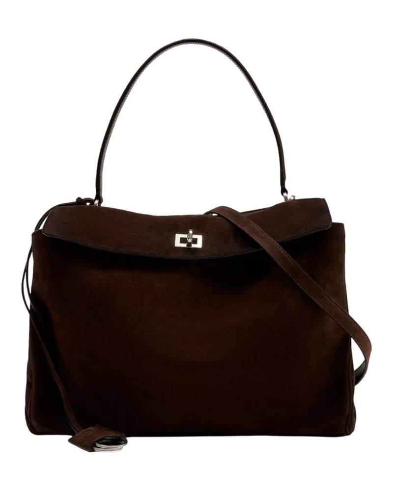 Balenciaga Women's Rodeo Top Handle Bag M -  Leather Brown Calfskin Crossbodies Brown