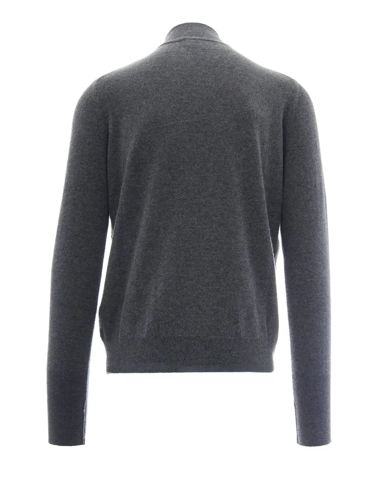 Ballantyne Cashmere Diamond Intarsia Cardigan — Gray Gray