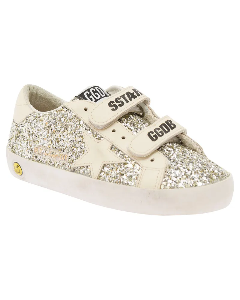 Golden Goose Girls' Low Sneakers Grey Polyethylene Terephthalate Trainers Gold