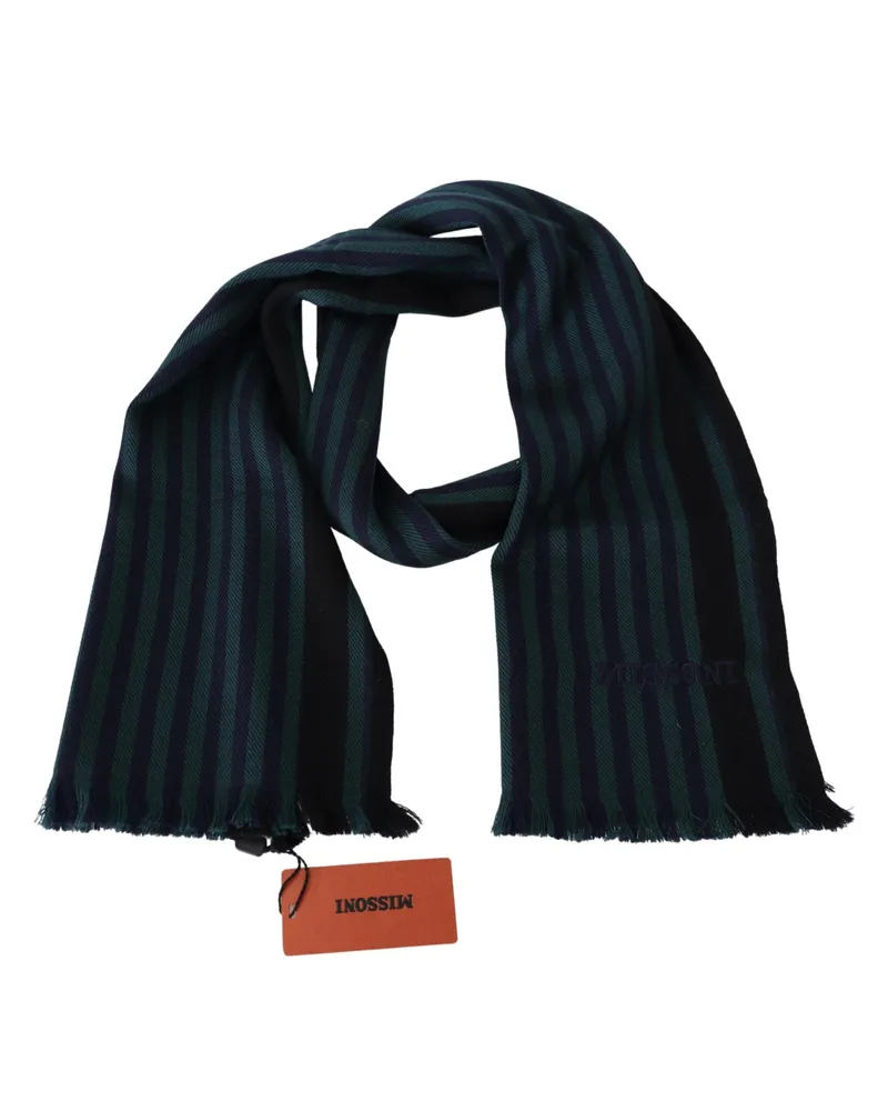 Missoni Men's Multicolor Striped Wool Unisex Neck Wrap Shawl Accessory Multicolor