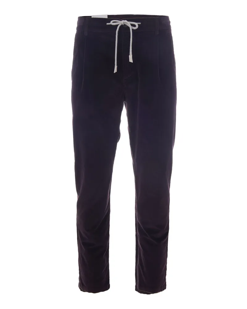 Eleventy Ribbed Corduroy Joggers — Burgundy 