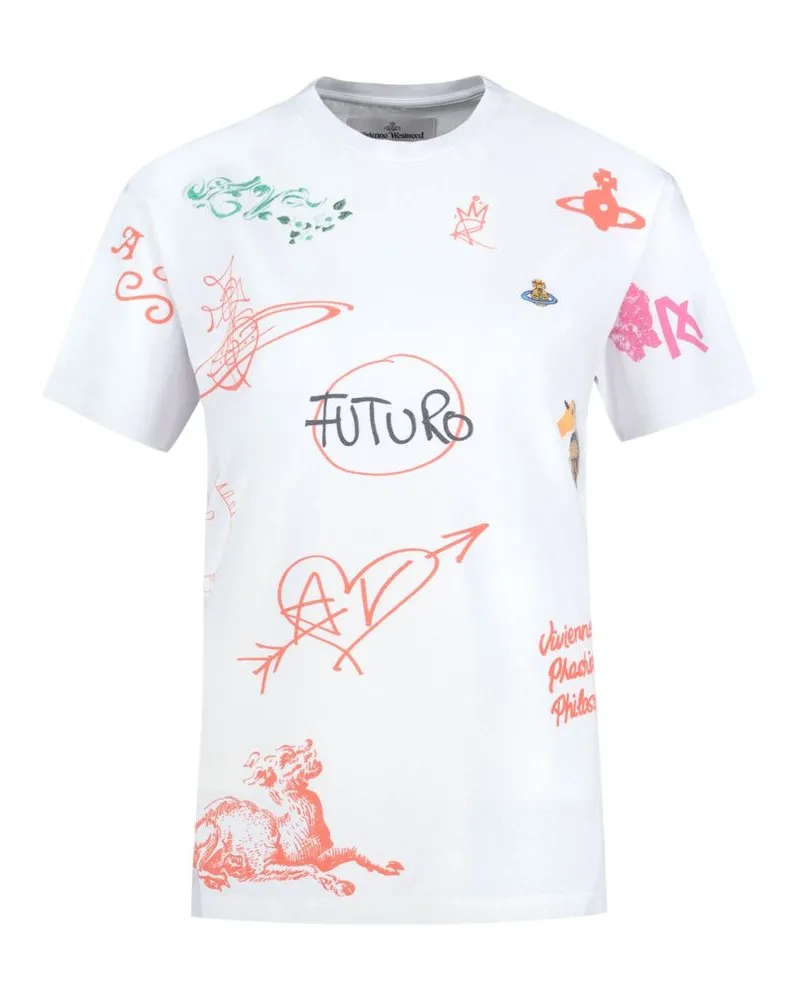 Vivienne Westwood Unisex Classic T Shirt -  Cotton Multicolor Concept-Store Ready-To-Wear White