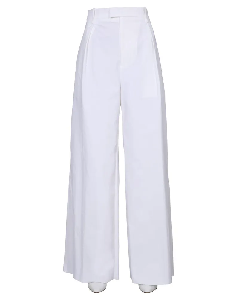 Bottega Veneta Wide-Leg Stretch Polyamide Trousers — White White