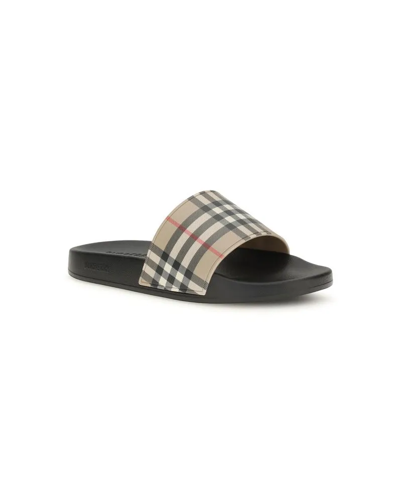 Burberry Men's Black Rubber Slides Shoe Black