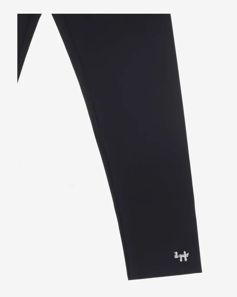 Il Gufo Girls' Leggings With Logo Embroidery Navy Polyamide Trousers Navy