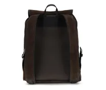 Men's Antibes Backpack Suede Testa Di Moro-Nero Calf Leather Bos Taurus Backpacks Moro/nero