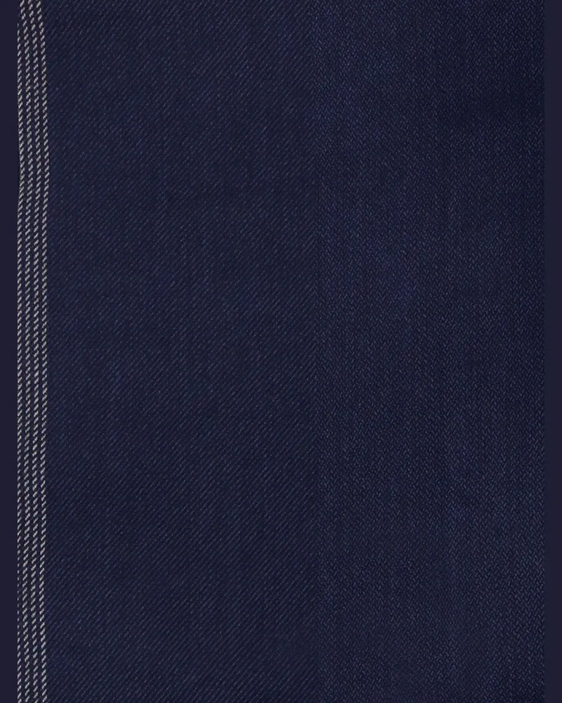 Brunello Cucinelli Men's Scarf Wool-Cashmere Blue Scarfs Navy