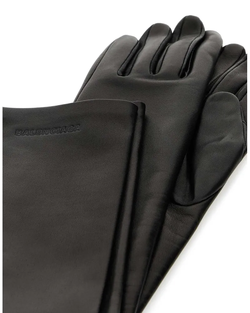 Balenciaga 8715814g3b7 1000 Black L Lamb Leather Guanti Glove Black