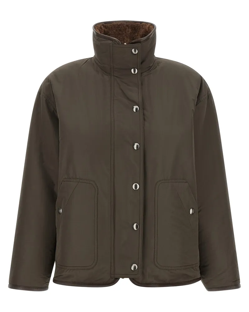 Brunello Cucinelli Women's Brown Lamb Leather Biker Jacket Clothing Brown