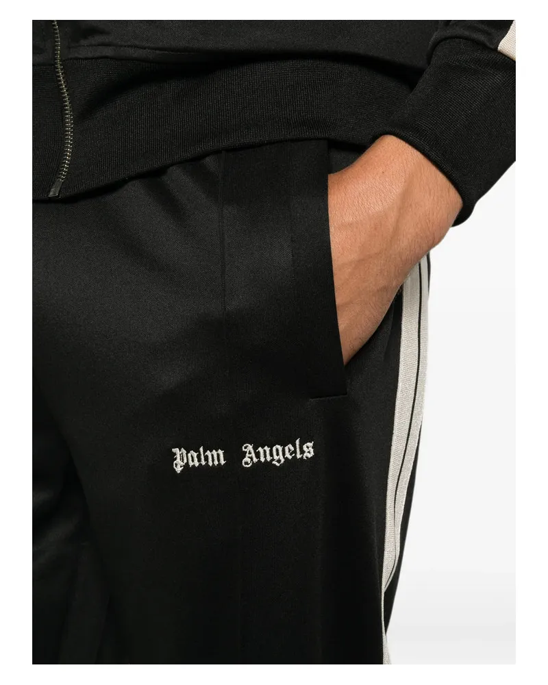 Palm Angels Logo-Embroidered Track Trousers — Black Black