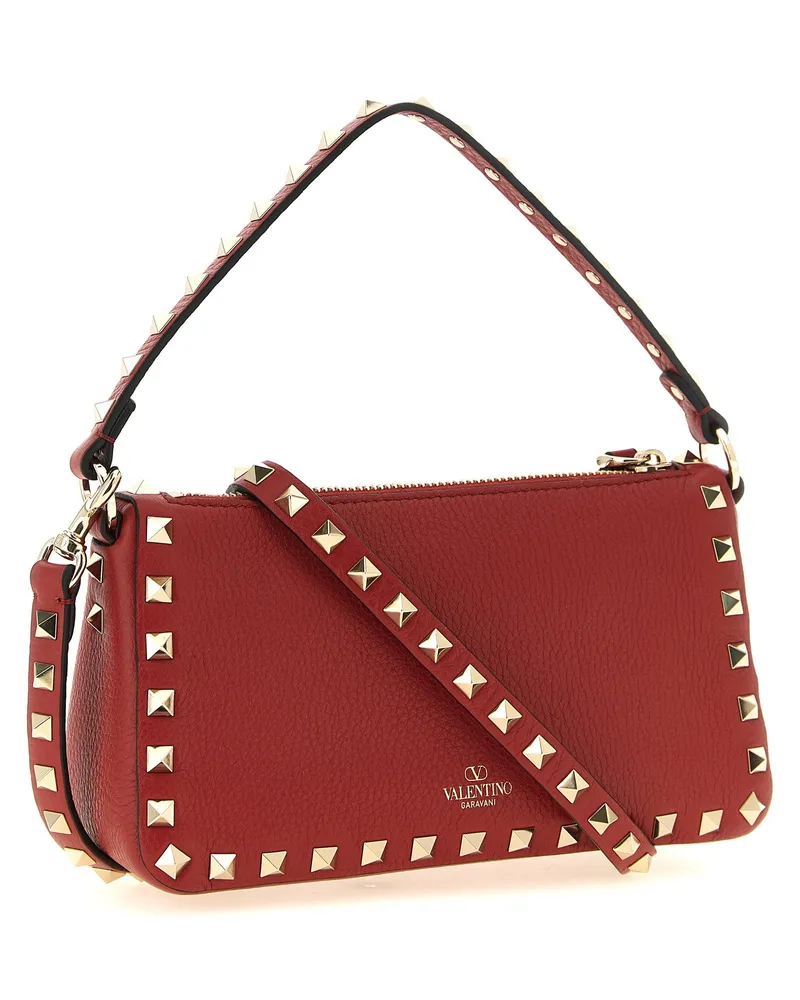Valentino Garavani Rockstud Shoulder Bag — Red Red