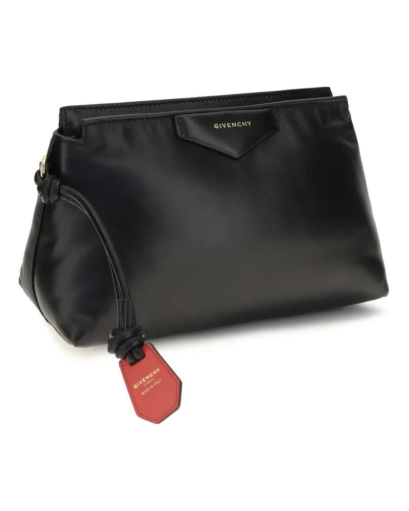 Givenchy Women's Antigona Bomber Lambskin Pouch Black Lamb Ovis Aries Wallet Black