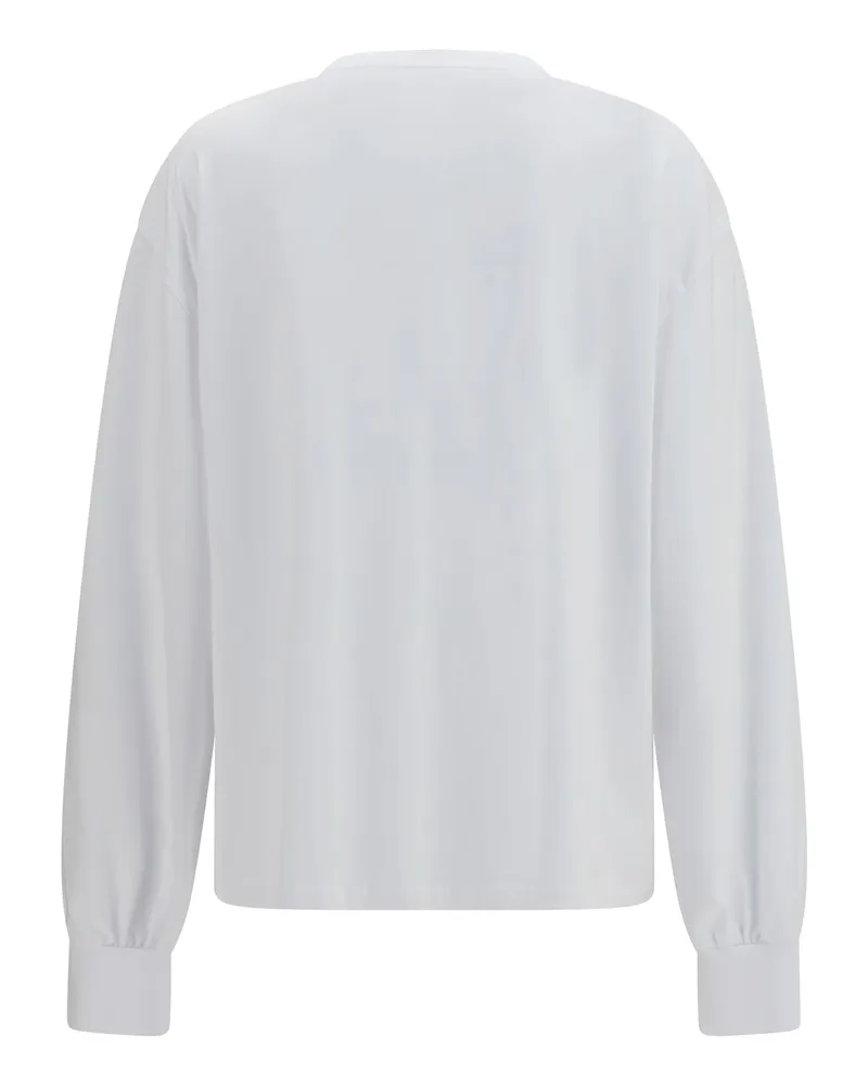Ganni Women's Strawberry Long-Sleeve Cotton T-Shirt Bright White T-Shirts And Polos White