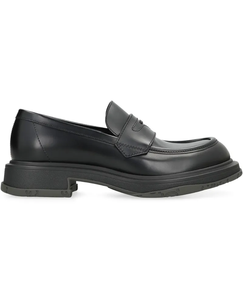 Gucci Men's Leather Loafers, Black Calf Skin Black