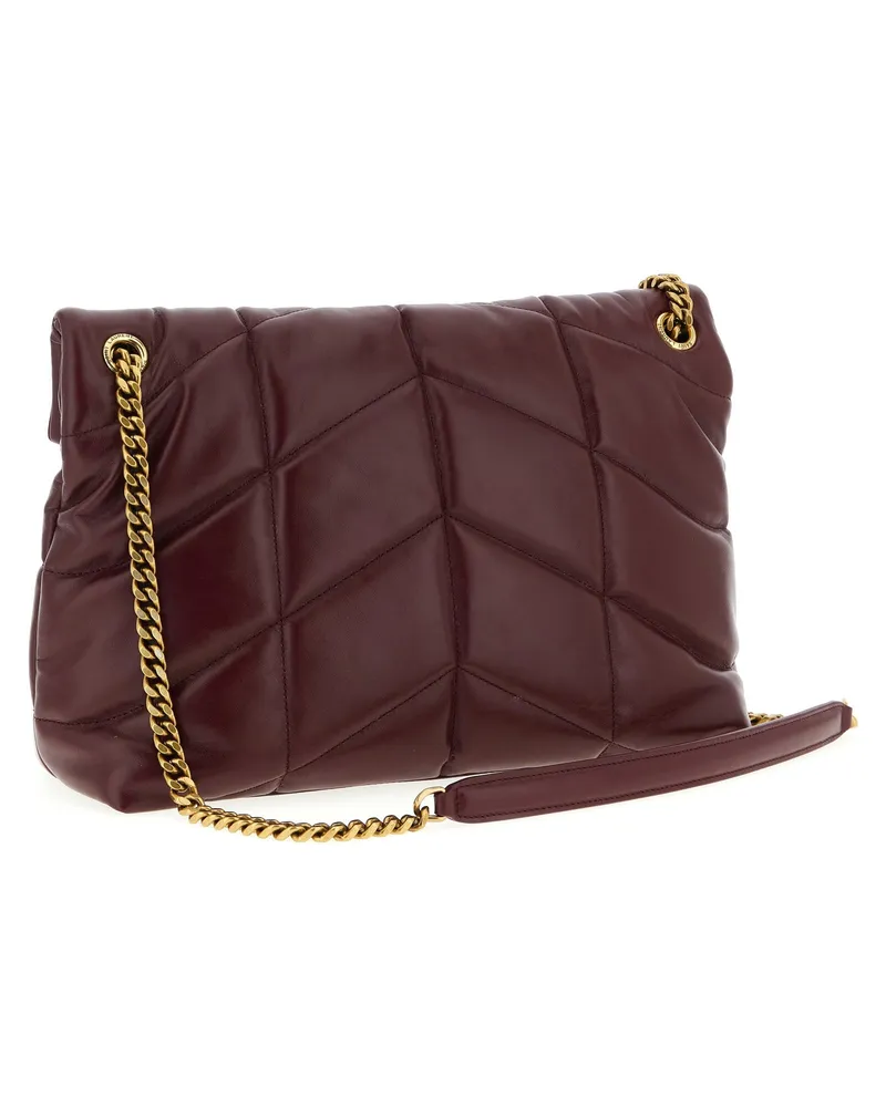 Saint Laurent Puffer Shoulder Bag — Burgundy Burgundy