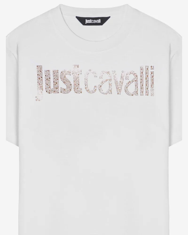 Just Cavalli Logo-Embellished Cotton T-Shirt — White White