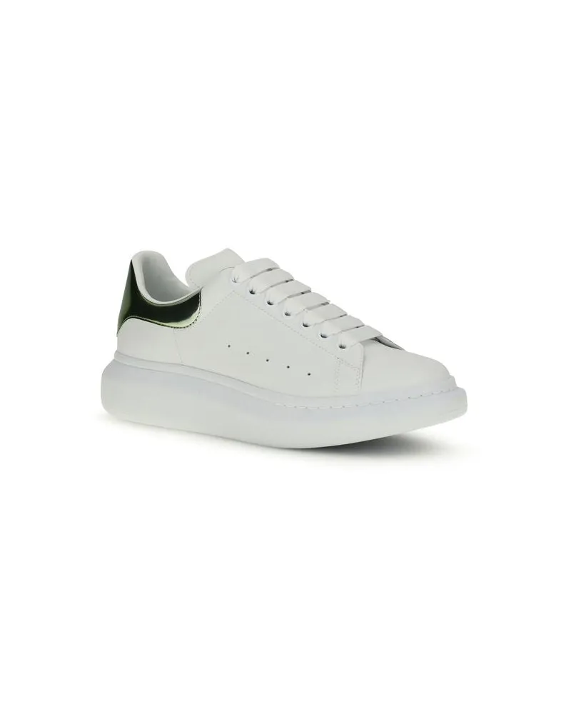 Alexander McQueen Men's White Calf Leather Bos Taurus Platform Sneakers White