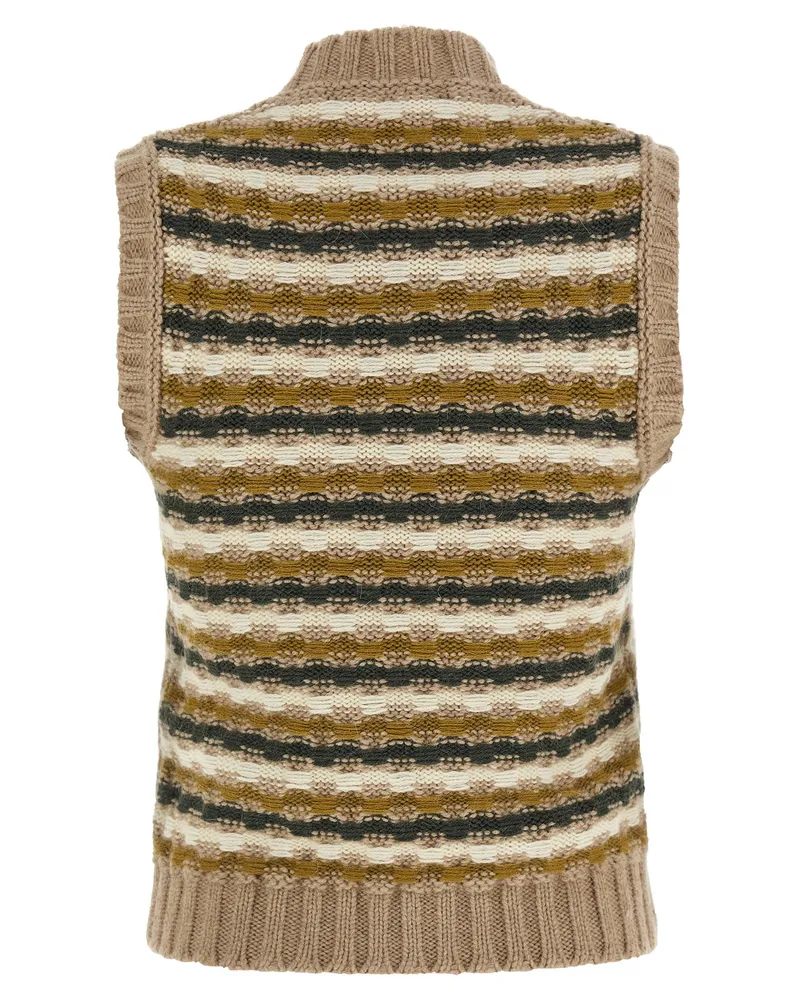 Marni Shetland Jacquard Vest — Beige Beige