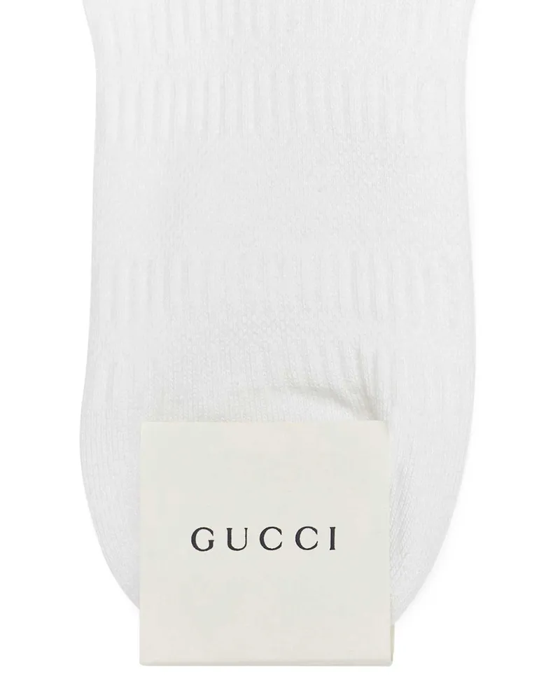 Gucci Women's White Stretch Cotton Blend Socks Flamedarkgreen Calze White