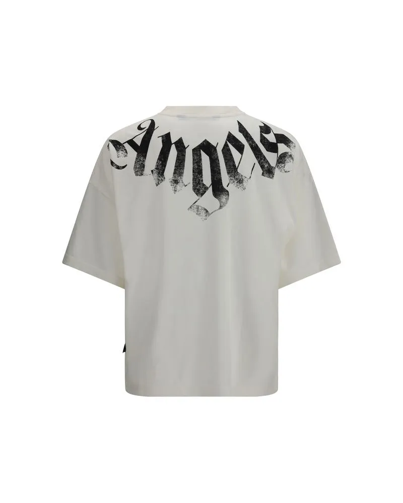 Palm Angels Men White Cotton T-Shirt White