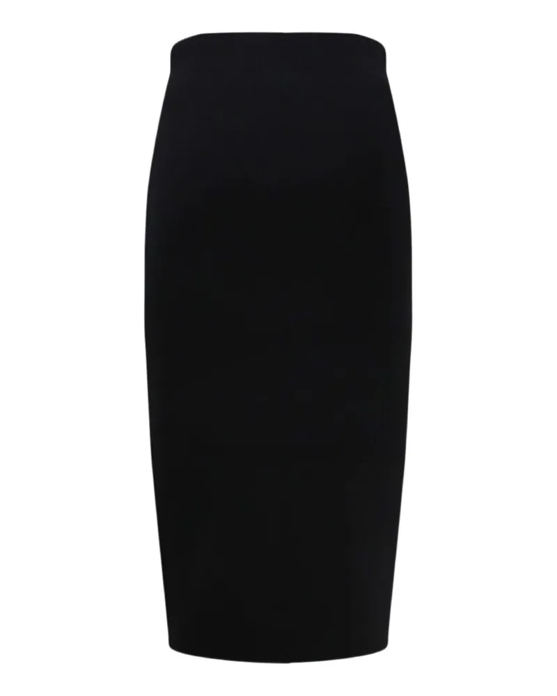 Elisabetta Franchi Zipped Midi Skirt — Black Black