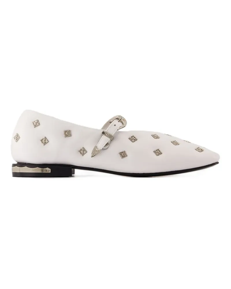Toga Women's Aj1342 Ballerinas -  Leather White Shoes Flat-Shoes White