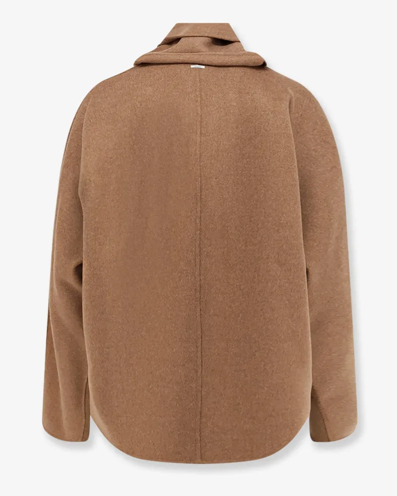Max Mara Women's Cropped Virgin Wool Jacket Smmkate Brown Coat Brown