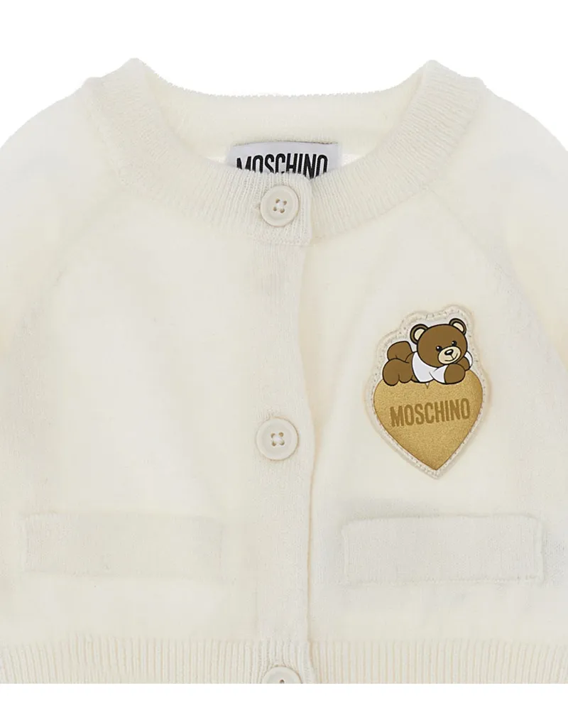 Moschino Cotton-Wool Blend Cardigan — White White