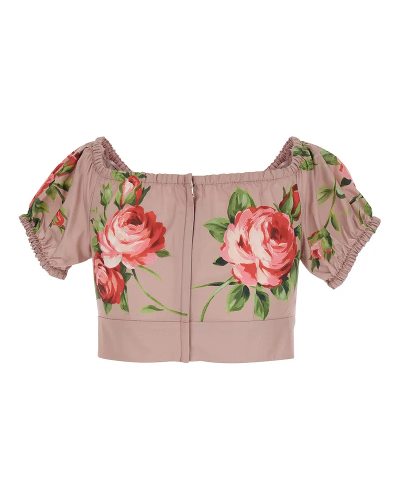 Dolce & Gabbana Women's Crop Top Pink Cotton 