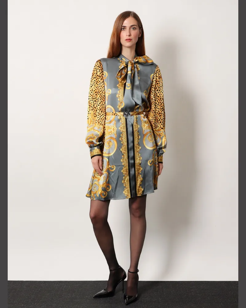 Versace Women's Silk Chemisier Dress Multicolor