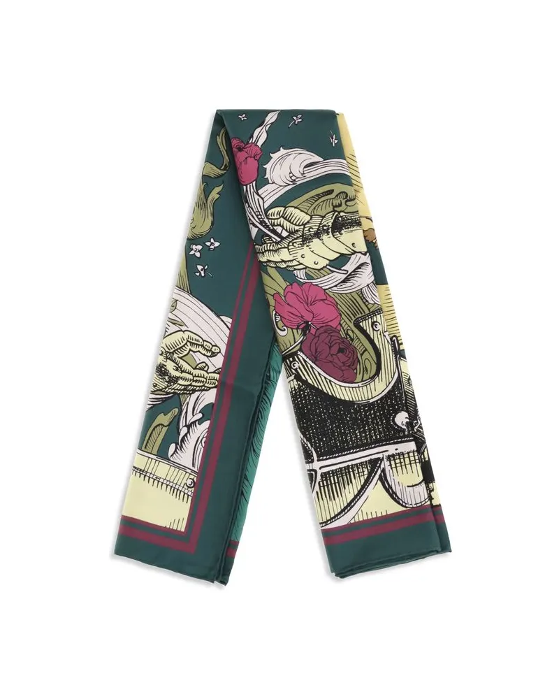 Burberry Men's Bicolor Silk Scarf Green