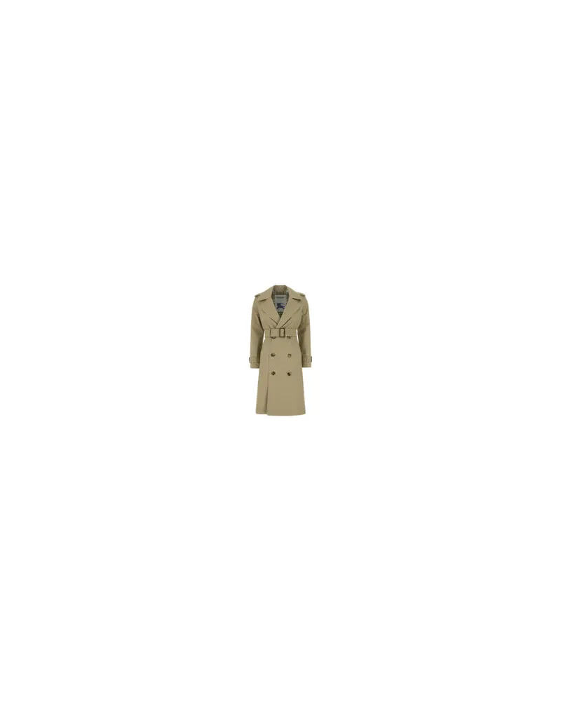 Burberry Women's Sage Green Gabardine Trench Coat Skylark Green