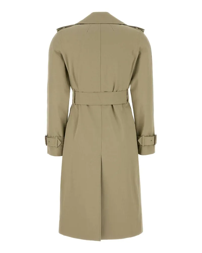 Burberry Women's Sage Green Gabardine Trench Coat Skylark Green