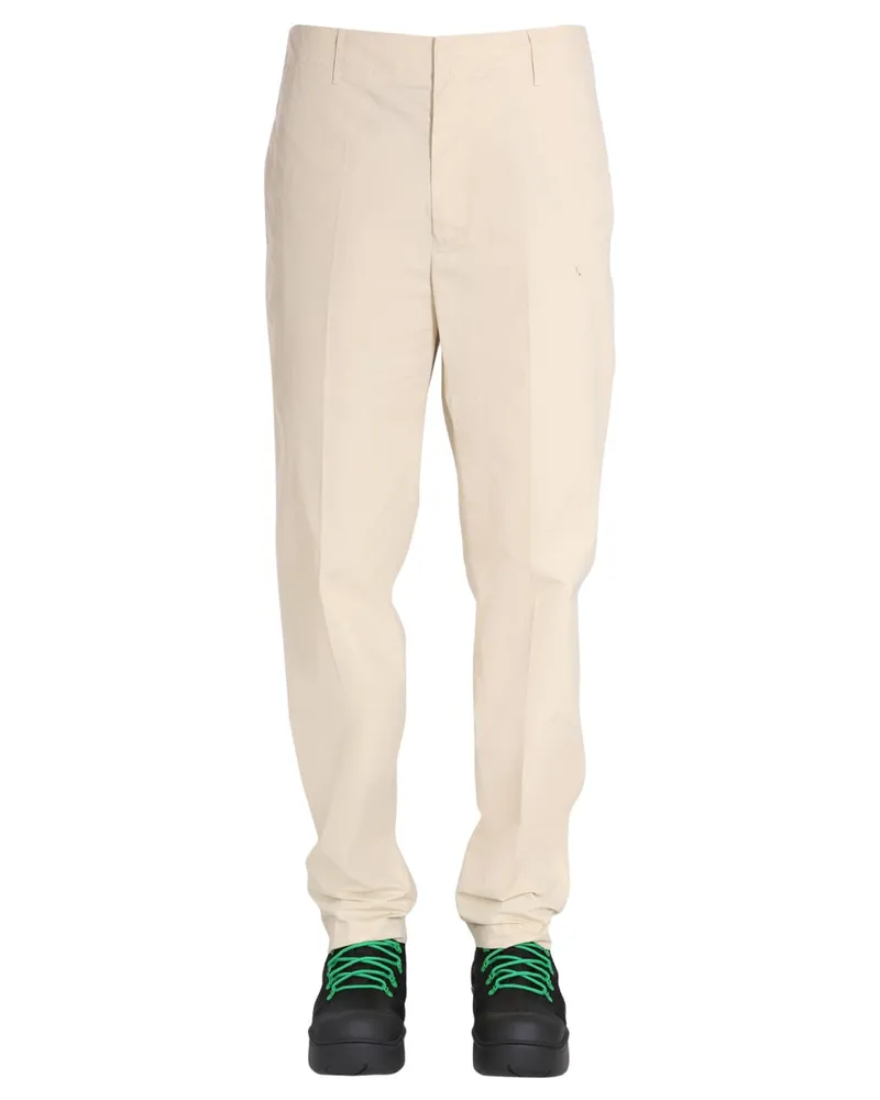 AMBUSH Relaxed Fit Cotton Trousers — Beige Beige