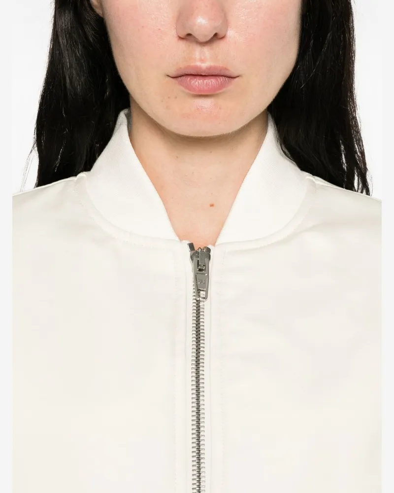 Balenciaga Cropped Bomber Jacket — White White