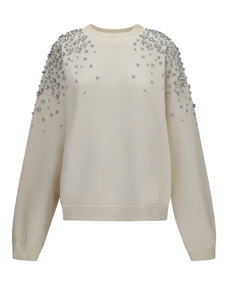 Golden Goose Women Sweatshirt Heritage White Cotton Sweatshirts Sweater White