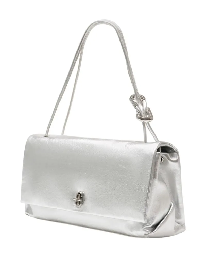 Marc Jacobs Women's The Large Dual Shoulder Tote -  Leather Silver Cowhide Bags Totes-Shopping-Bags Silver